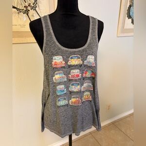 Altar'd State VW Bug Grapic Gray Tank Top Size Small